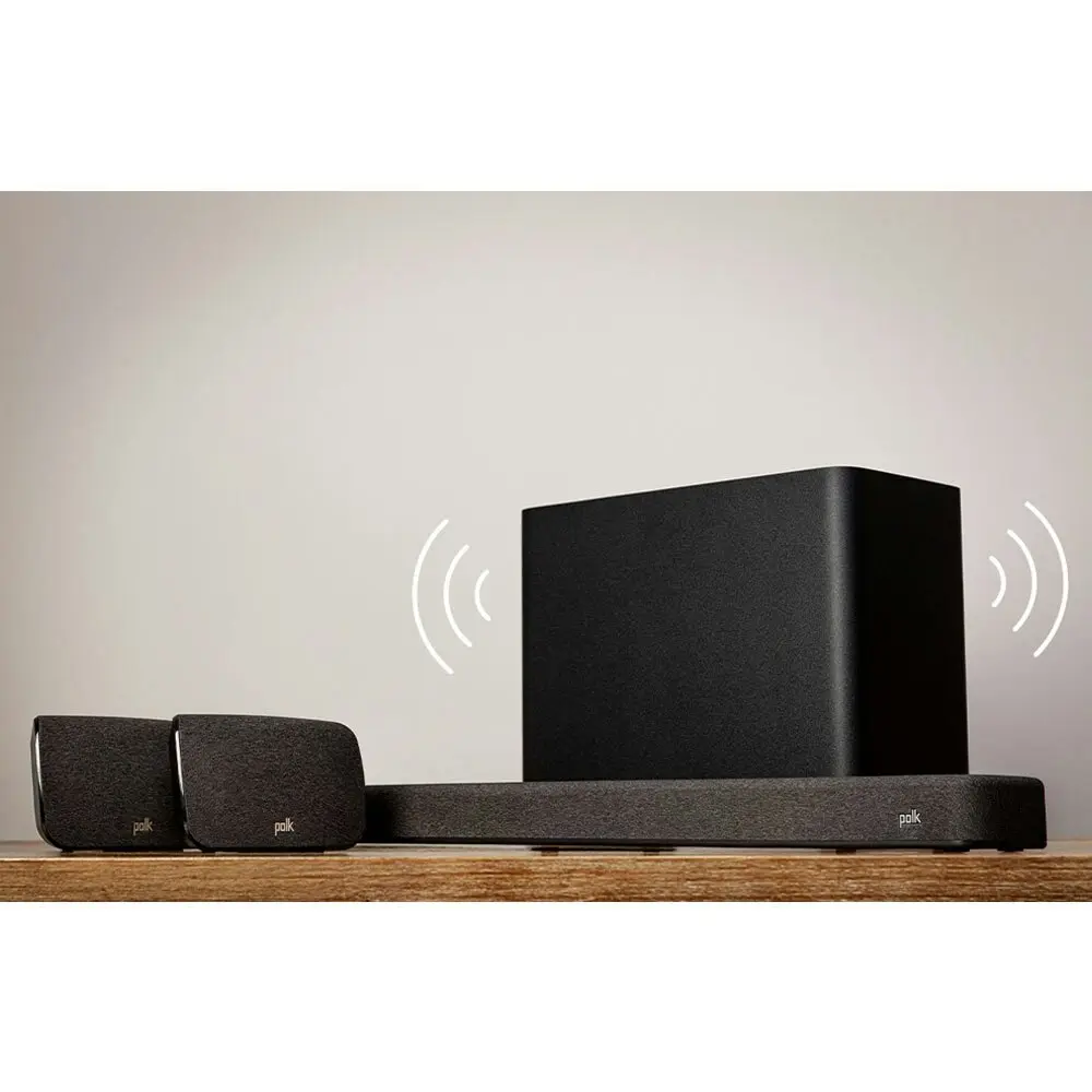 Polk React Wireless Subwoofer Front Firing Home Audio/Music/Entertainment Black