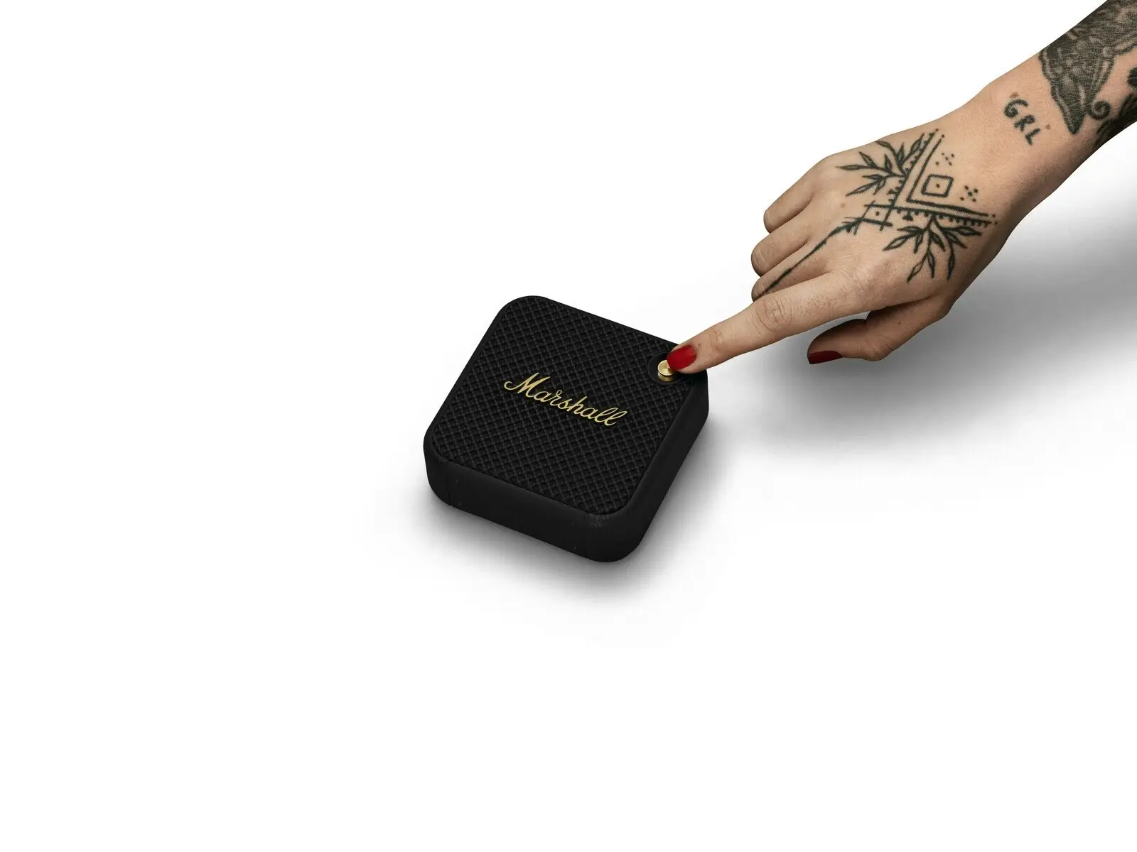 Marshall Willen Portable Wireless Bluetooth Speakers For Mobile Phones BLK/Brass