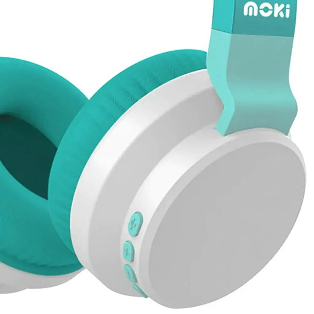 Moki Colourwave Wireless  and Wired Headphones - Seafoam 120cm Cable Length