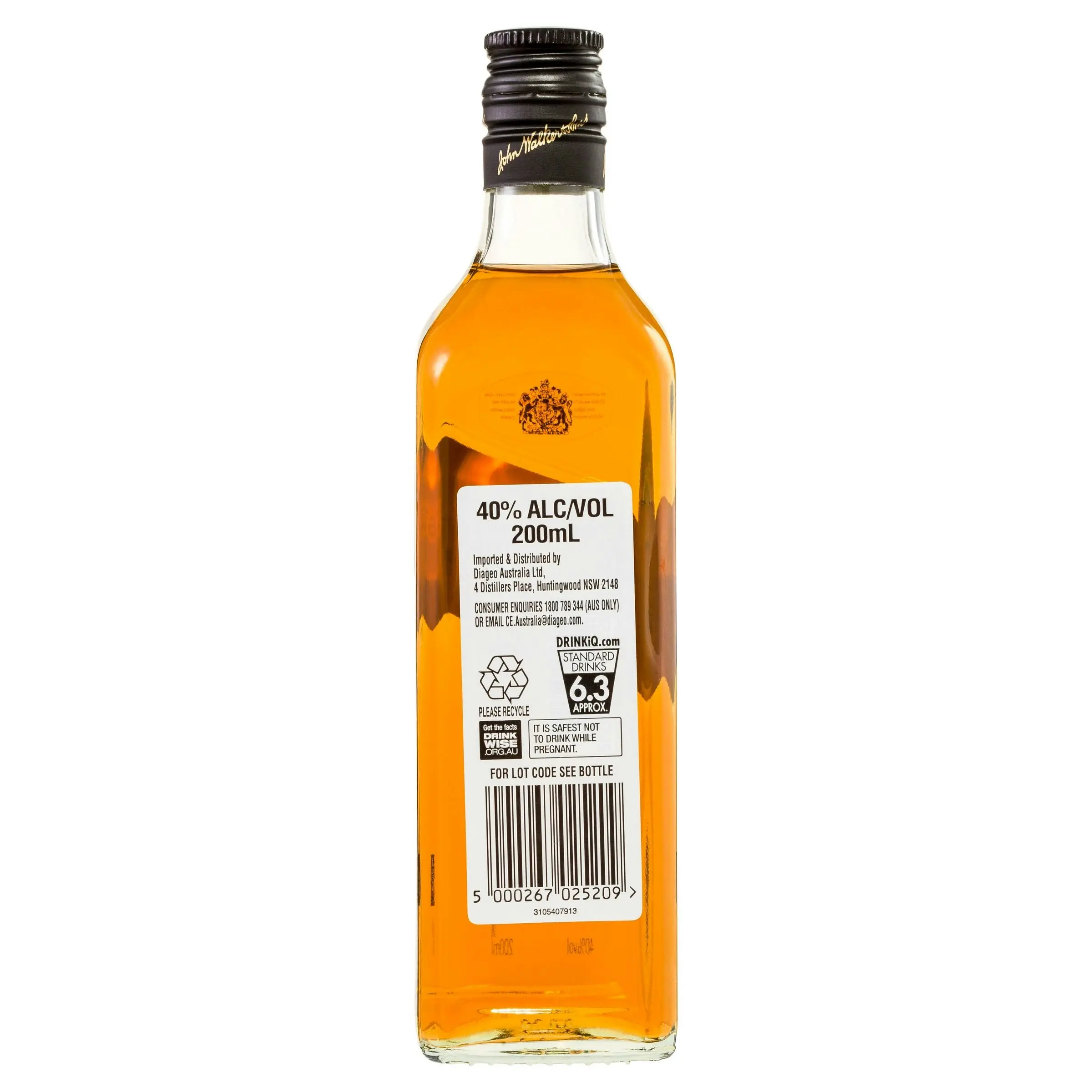 Johnnie Walker Black Label 12YO Blended Scotch Whisky (200mL)