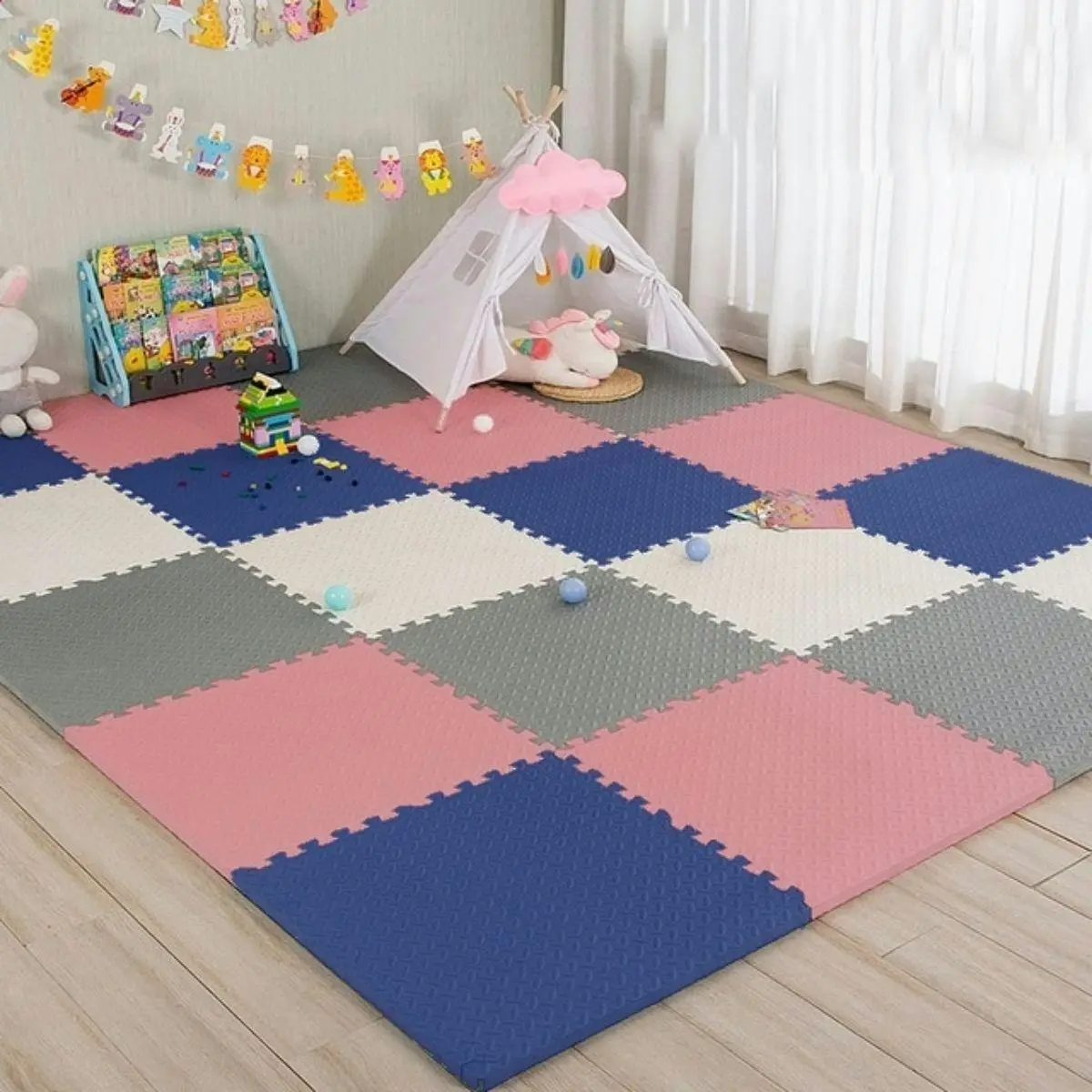 BabiesMart SoftSteps Pink Collection Interlocking Baby Foam Play Mats