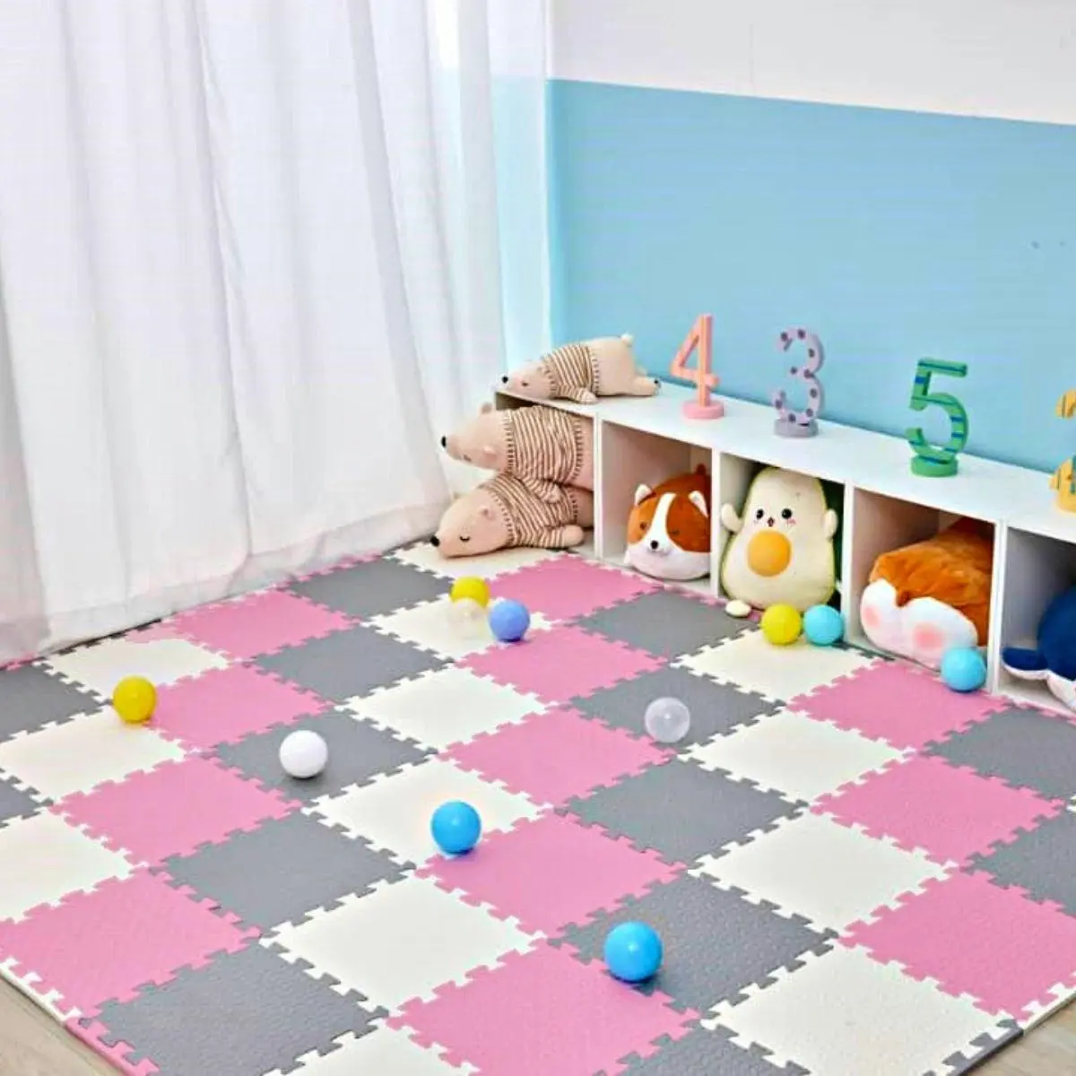 BabiesMart SoftSteps Pink Collection Interlocking Baby Foam Play Mats