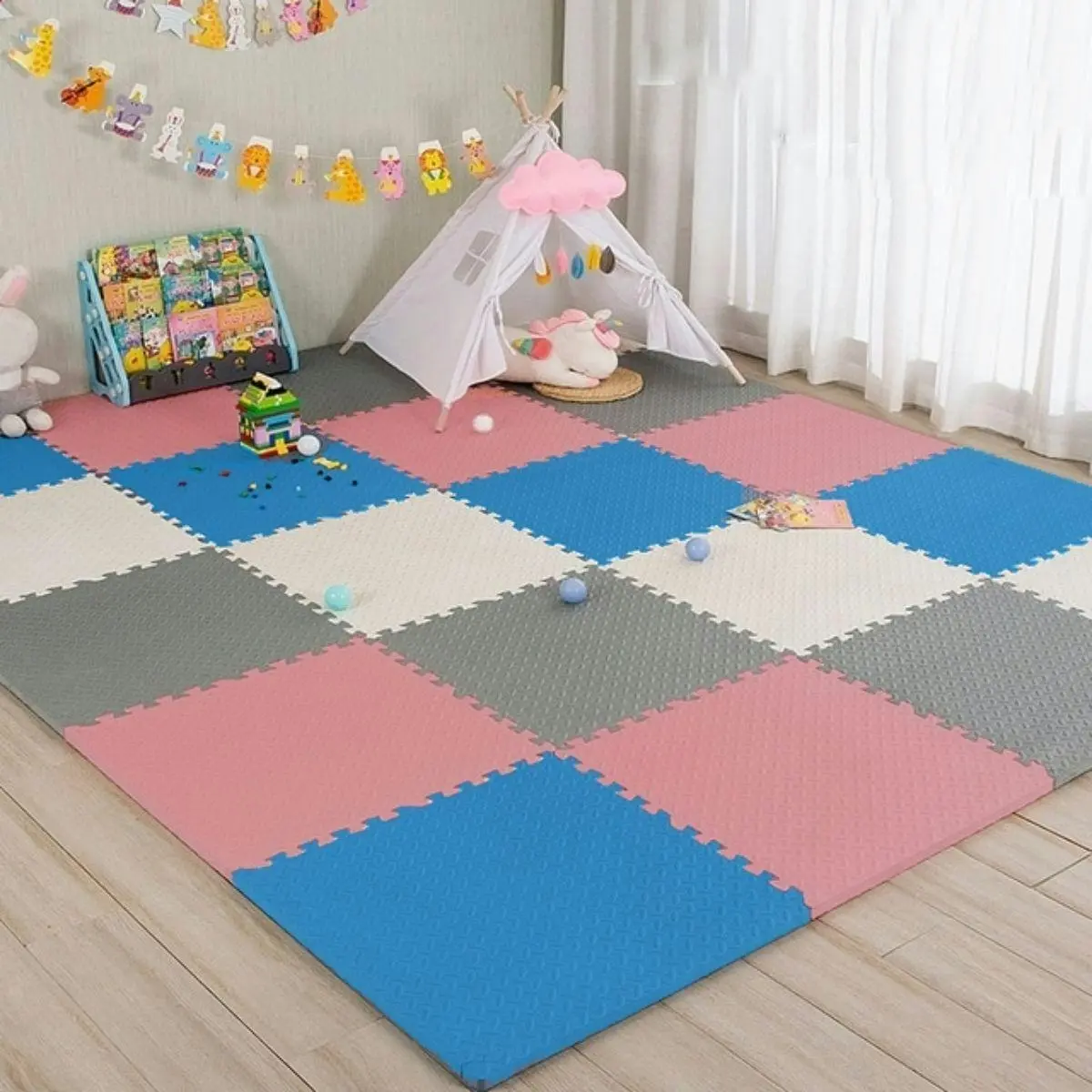 BabiesMart SoftSteps Pink Collection Interlocking Baby Foam Play Mats