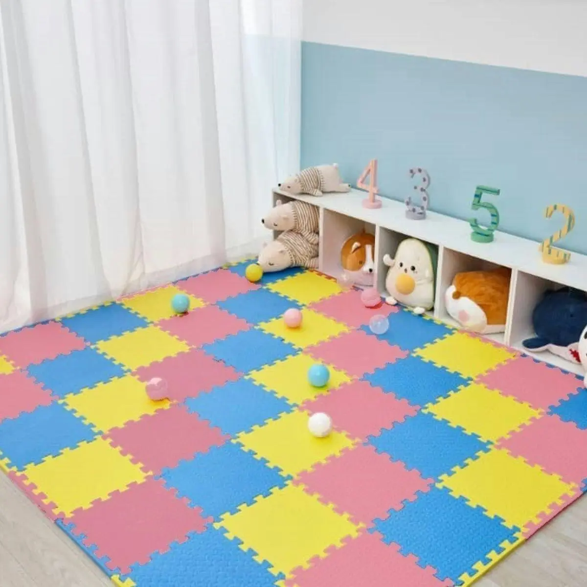 BabiesMart SoftSteps Pink Collection Interlocking Baby Foam Play Mats