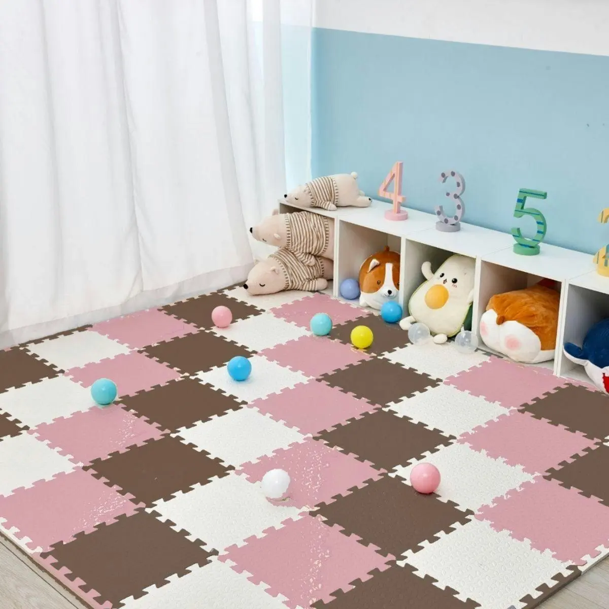 BabiesMart SoftSteps Pink Collection Interlocking Baby Foam Play Mats