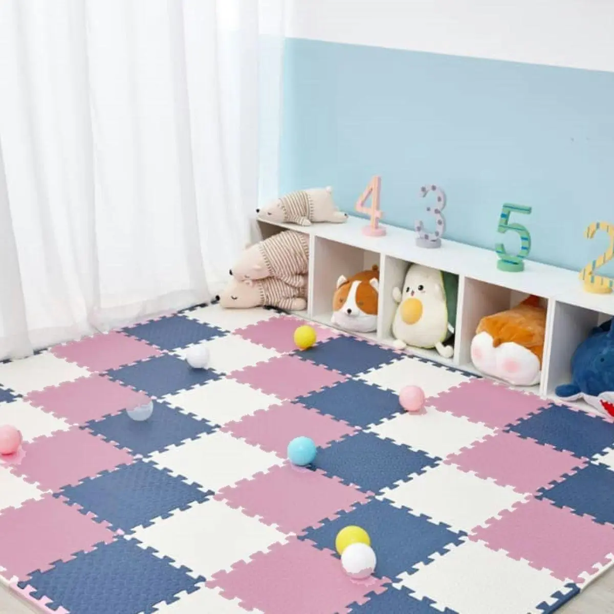 BabiesMart SoftSteps Pink Collection Interlocking Baby Foam Play Mats