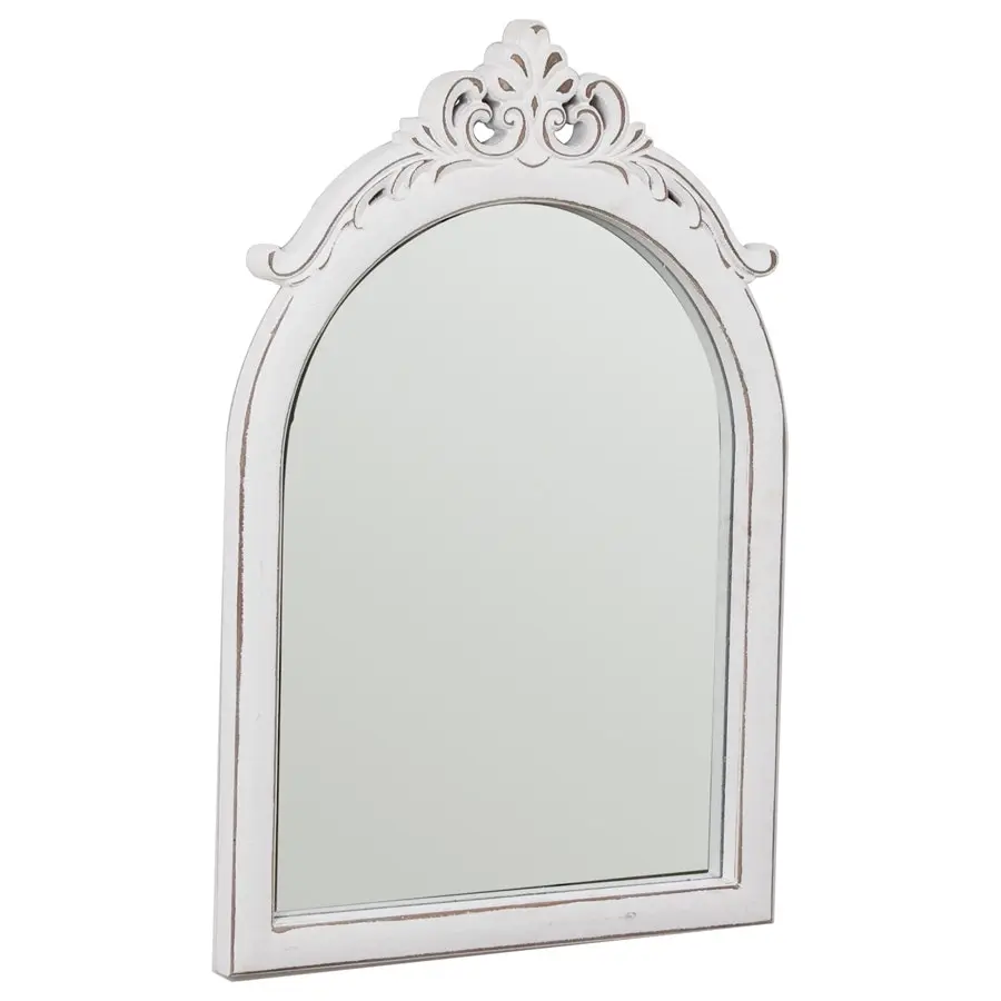 Willow & Silk 74cm MDF White Arch Fleur Wall Mirror