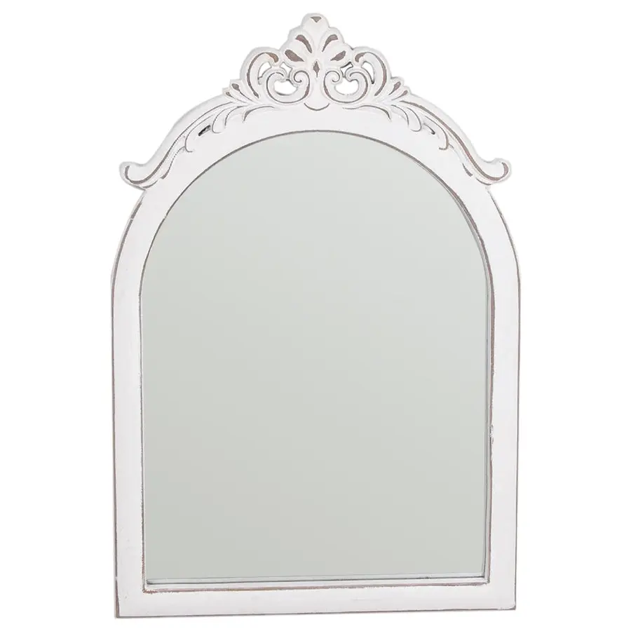 Willow & Silk 74cm MDF White Arch Fleur Wall Mirror