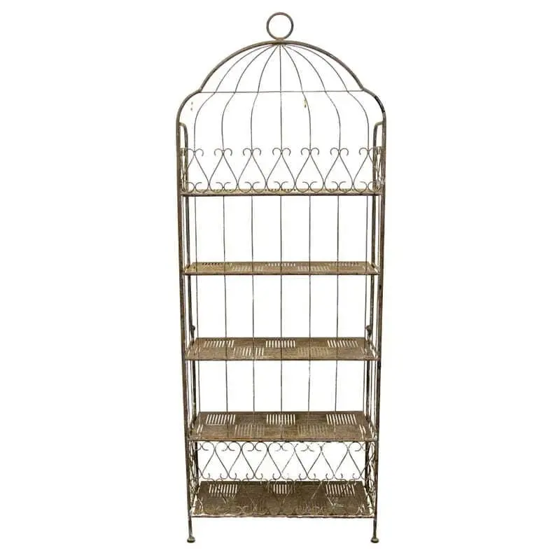 Willow & Silk Metal 200cm Taupe Birdcage 5-Shelf Plant/Art Stand/Organiser