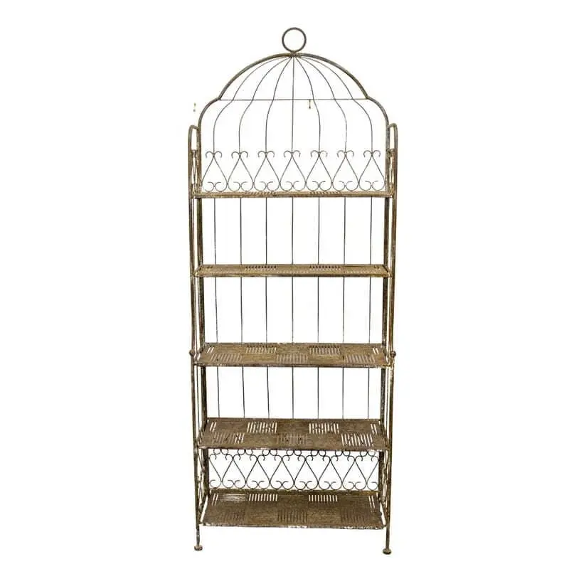 Willow & Silk Metal 200cm Taupe Birdcage 5-Shelf Plant/Art Stand/Organiser