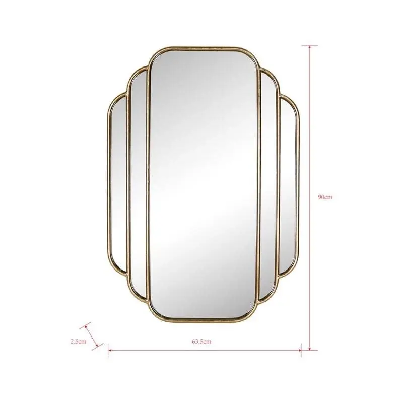 Willow & Silk Aura Art 90x63.5cm Golden Frame Layered Wall Mirror