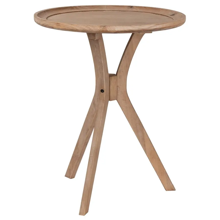 Willow & Silk Wooden 60x48cm Cross-Leg Occasional Stool/Side Table