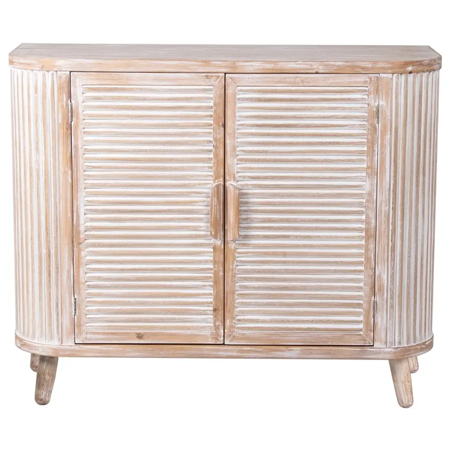 Willow & Silk Wooden 100cm Whitewash Double Door Cabinet/Sideboard/Storage