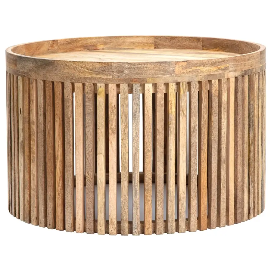 Willow & Silk Wooden 75x46cm Round Tropea Coffee/Side Table