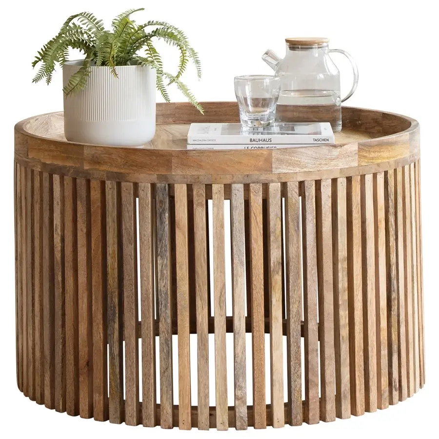 Willow & Silk Wooden 75x46cm Round Tropea Coffee/Side Table