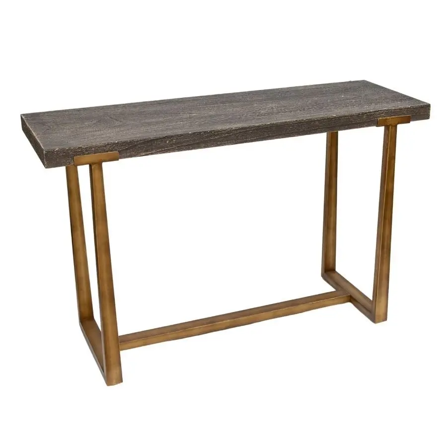 Willow & Silk Metal 120cm Golden Lustre Wooden Top Console/Hallway Table