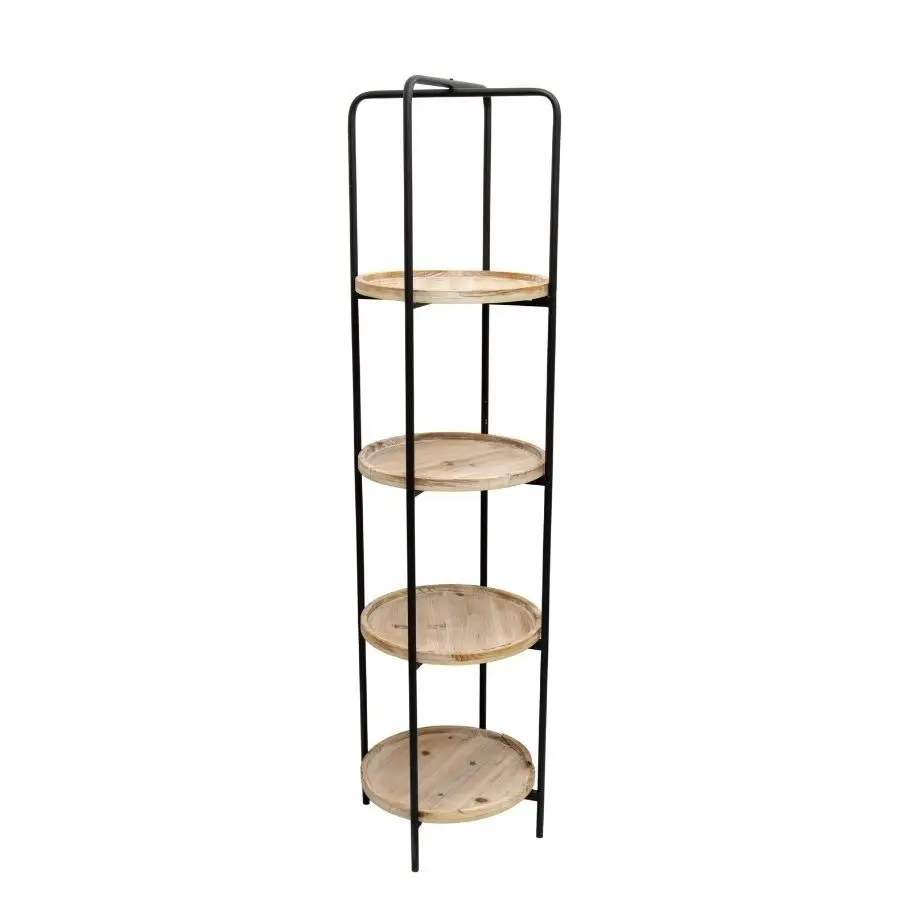 Willow & Silk Metal/Wooden 160cm 4-Round Display Organiser/Shelf Unit