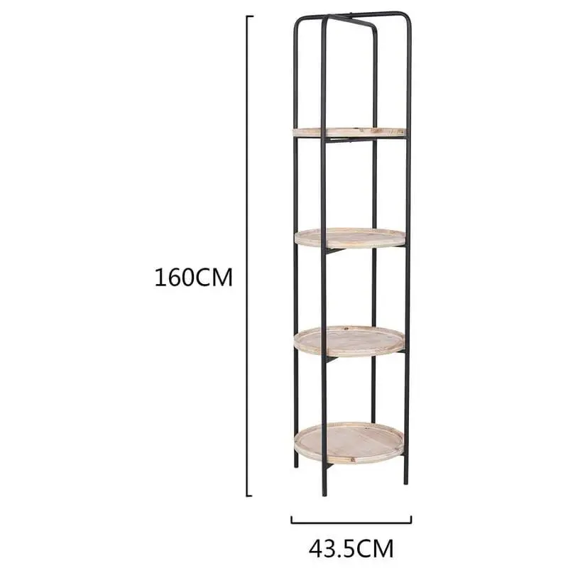 Willow & Silk Metal/Wooden 160cm 4-Round Display Organiser/Shelf Unit