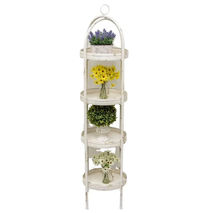 Willow & Silk Metal 154cm 4-Shelf Plant/Flowers Shelf/Organiser/Holder