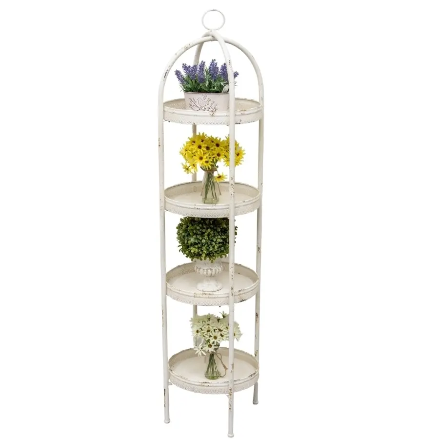 Willow & Silk Metal 154cm 4-Shelf Plant/Flowers Shelf/Organiser/Holder