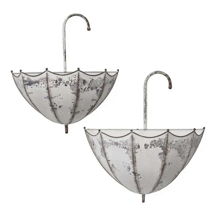 Nested Metal Umbrella Wall Planters Set of 2