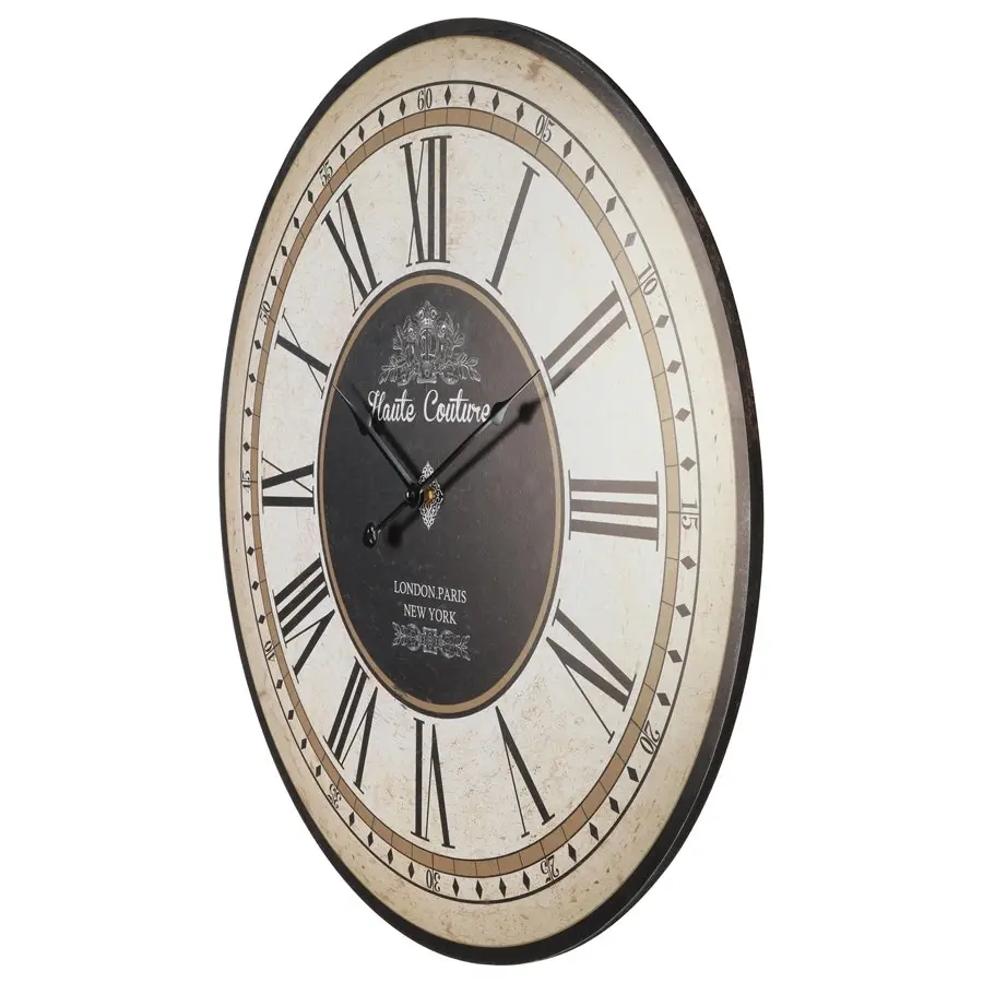 Willow & Silk Roman Numeral Round 60cm 'Haute Couture' Wall Clock