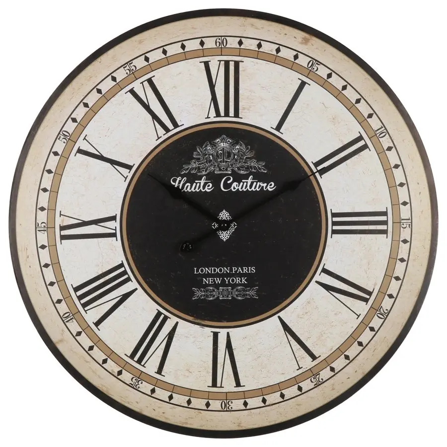 Willow & Silk Roman Numeral Round 60cm 'Haute Couture' Wall Clock