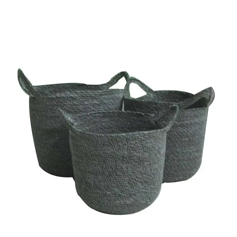 Set/3 Nested Aqua Blue Basket Planters