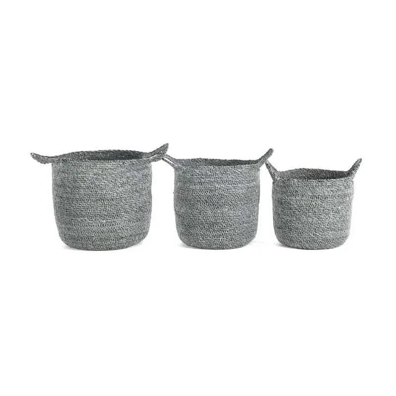 Set/3 Nested Aqua Blue Basket Planters