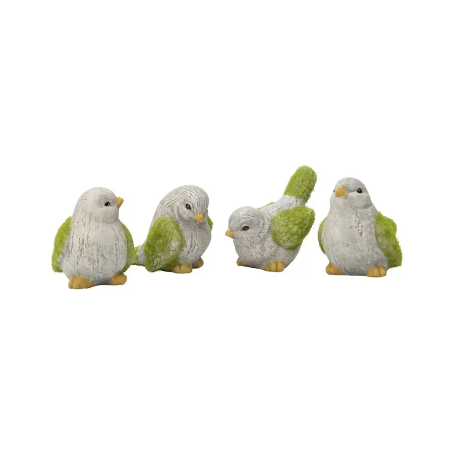 Willow & Silk Colourful Birds Decor Ornament Set of 4