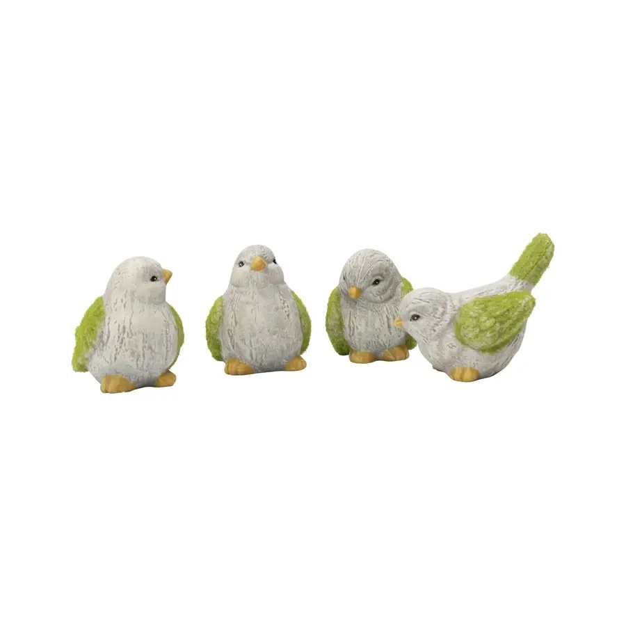 Willow & Silk Colourful Birds Decor Ornament Set of 4