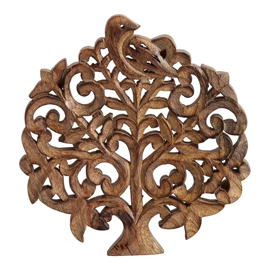 Willow & Silk Handmade 20cm Wooden Tree of Life Tea/Coffee Trivet