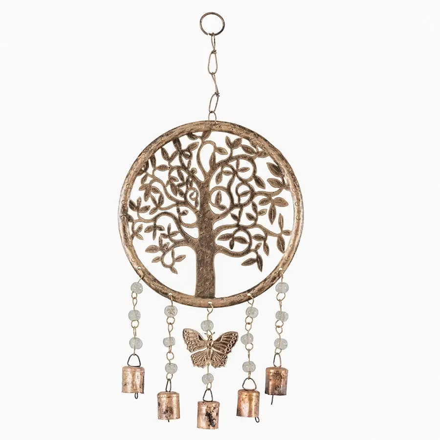 Willow & Silk Handmade Tree of Life w/Beads Butterfly & Bells