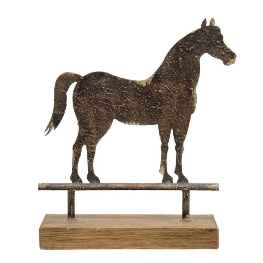 Willow & Silk Metal 30.5cm Animal Horse Statue Ornament