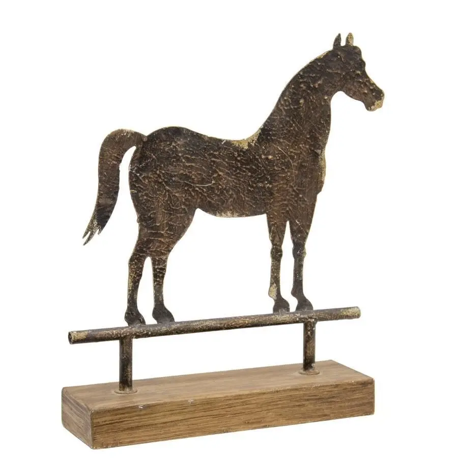 Willow & Silk Metal 30.5cm Animal Horse Statue Ornament