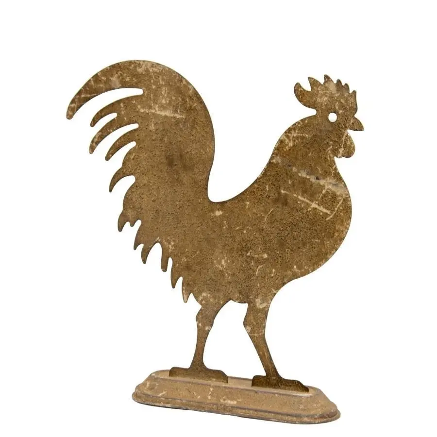 Willow & Silk Metal 32cm Rooster Animal Figurine/Ornament Decor