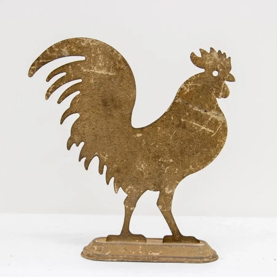 Willow & Silk Metal 32cm Rooster Animal Figurine/Ornament Decor