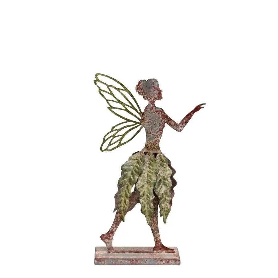 Willow & Silk Metal 31cm Vintage Fairy w/ Wings Garden Figurine/Statue