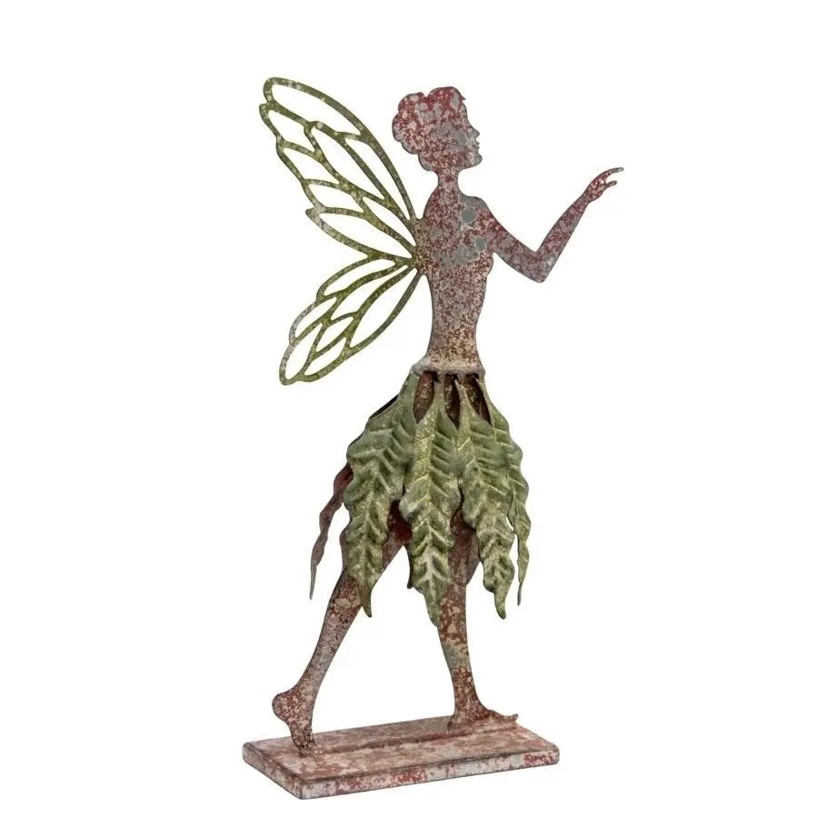 Willow & Silk Metal 31cm Vintage Fairy w/ Wings Garden Figurine/Statue