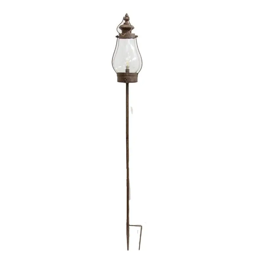 Willow & Silk Metal 111cm Brown Garden Lantern on Stake w/ LED Light