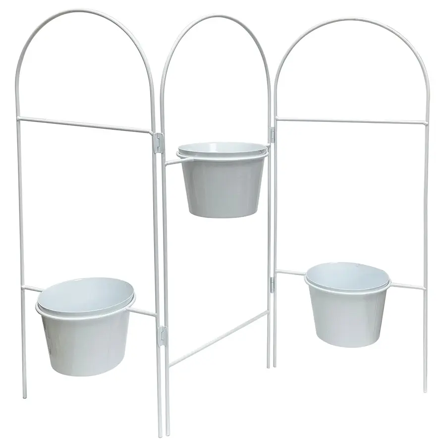 Willow & Silk Folding 3-Tier White 68cm Arch Pot/Planter Display Stand