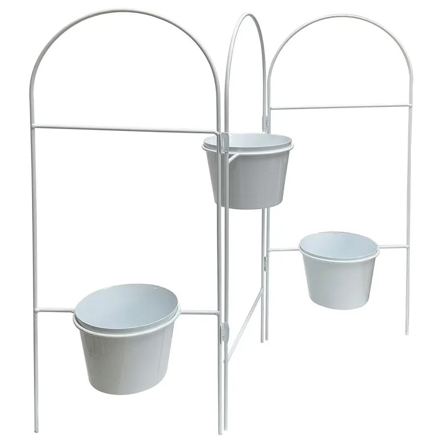 Willow & Silk Folding 3-Tier White 68cm Arch Pot/Planter Display Stand