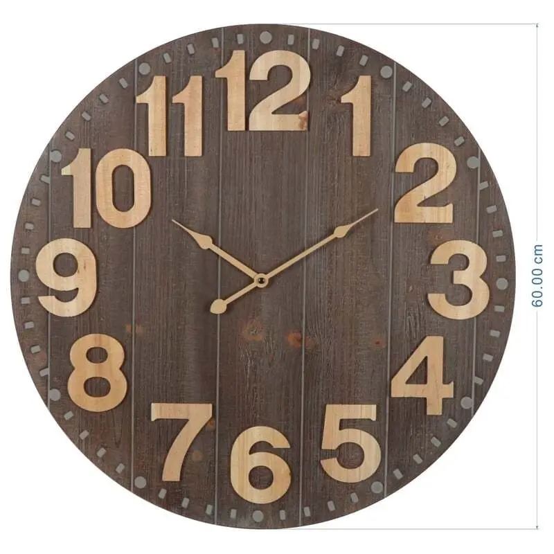 Willow & Silk Round 60cm Large Numerals Room/Hallway Wall Clock