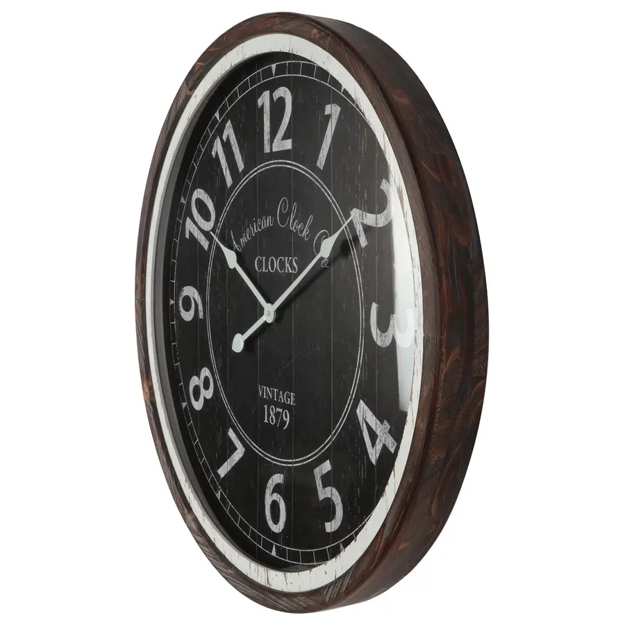 Willow & Silk Round Large 70cm Black 'Vintage 1879' Wall Clock