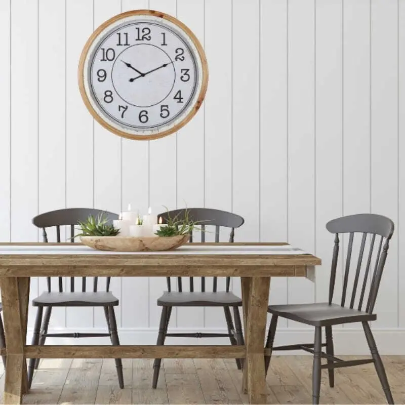 Willow & Silk Round 60cm White Nordic Front Wall Clock