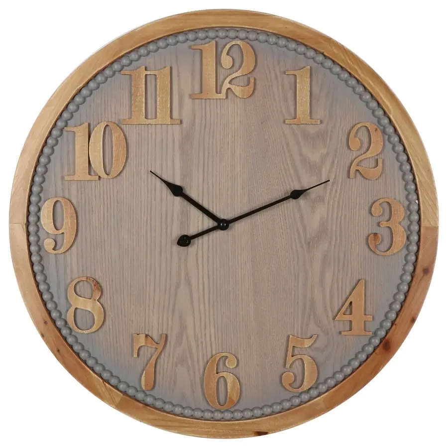 Willow & Silk Round 60cm Contemporary Grey Timber Wall Clock