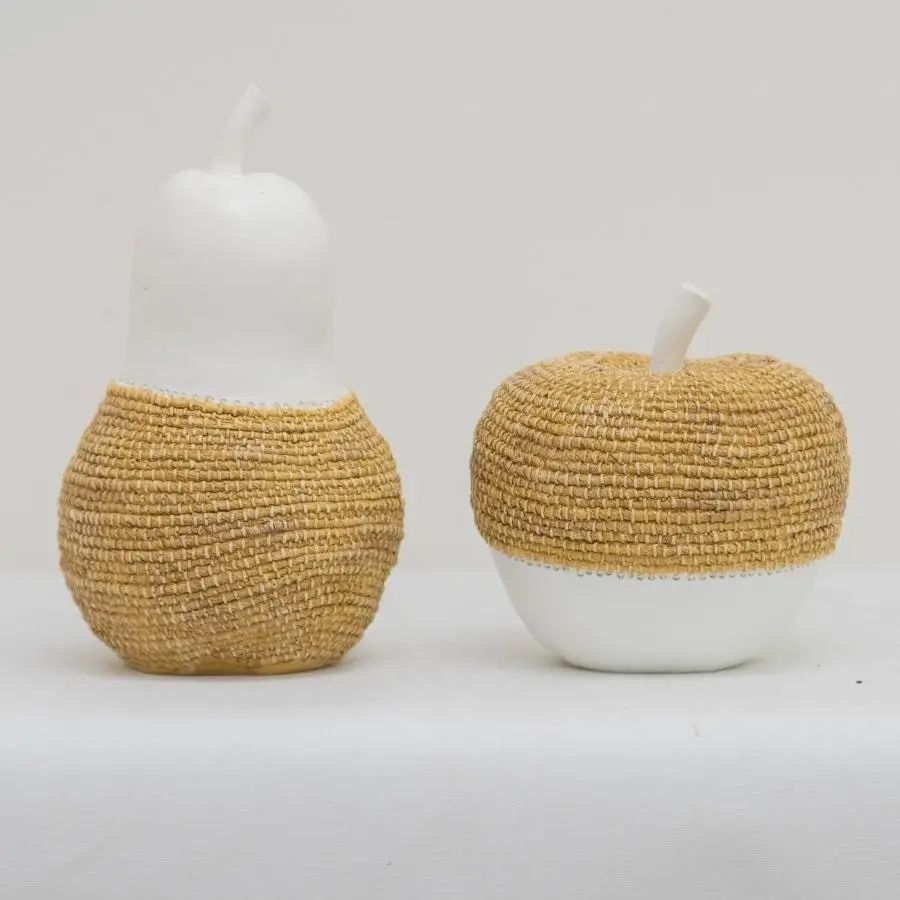 Willow & Silk Apple & Pear 21cm/14cm Fruit Replica Ornament