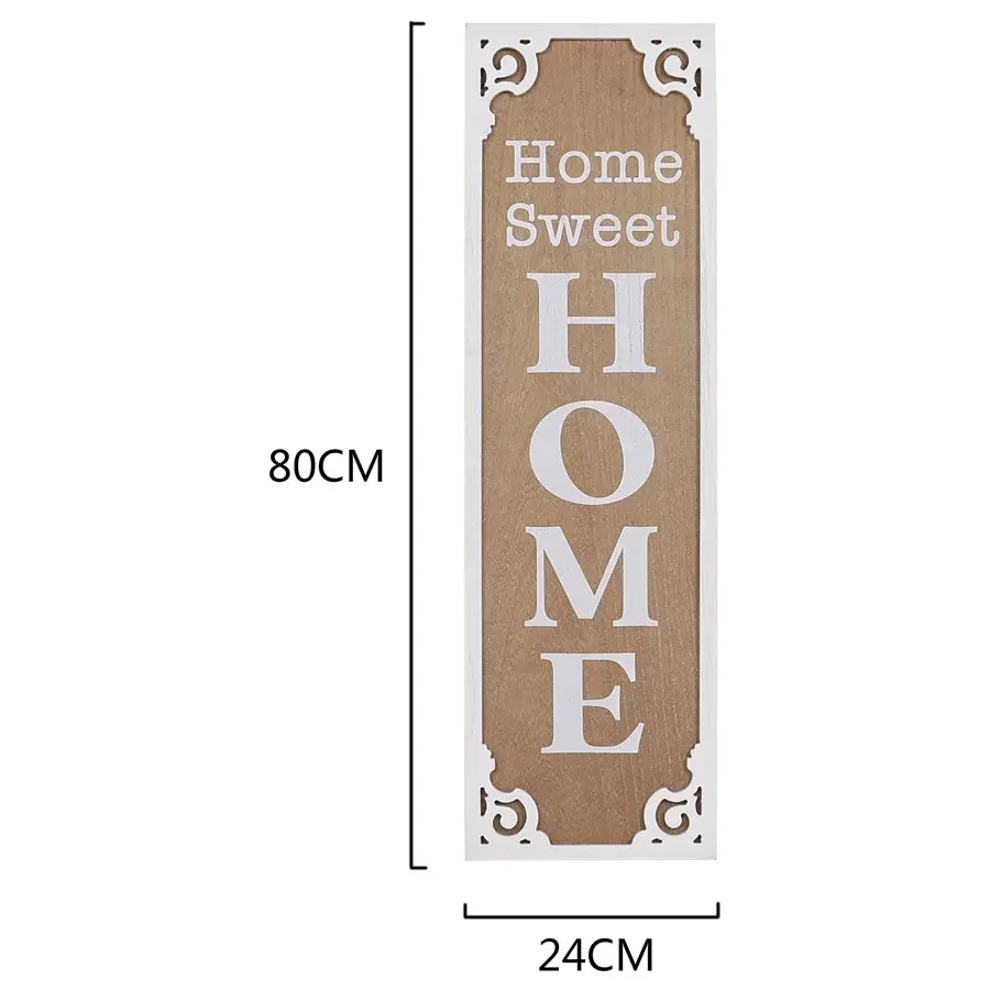 Willow & Silk Wooden 80cm 'Home Sweet Home' Plaque Sign Wall Art