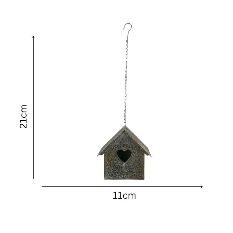 Willow & Silk 21cm Hanging Heart Birdhouse/Feeder