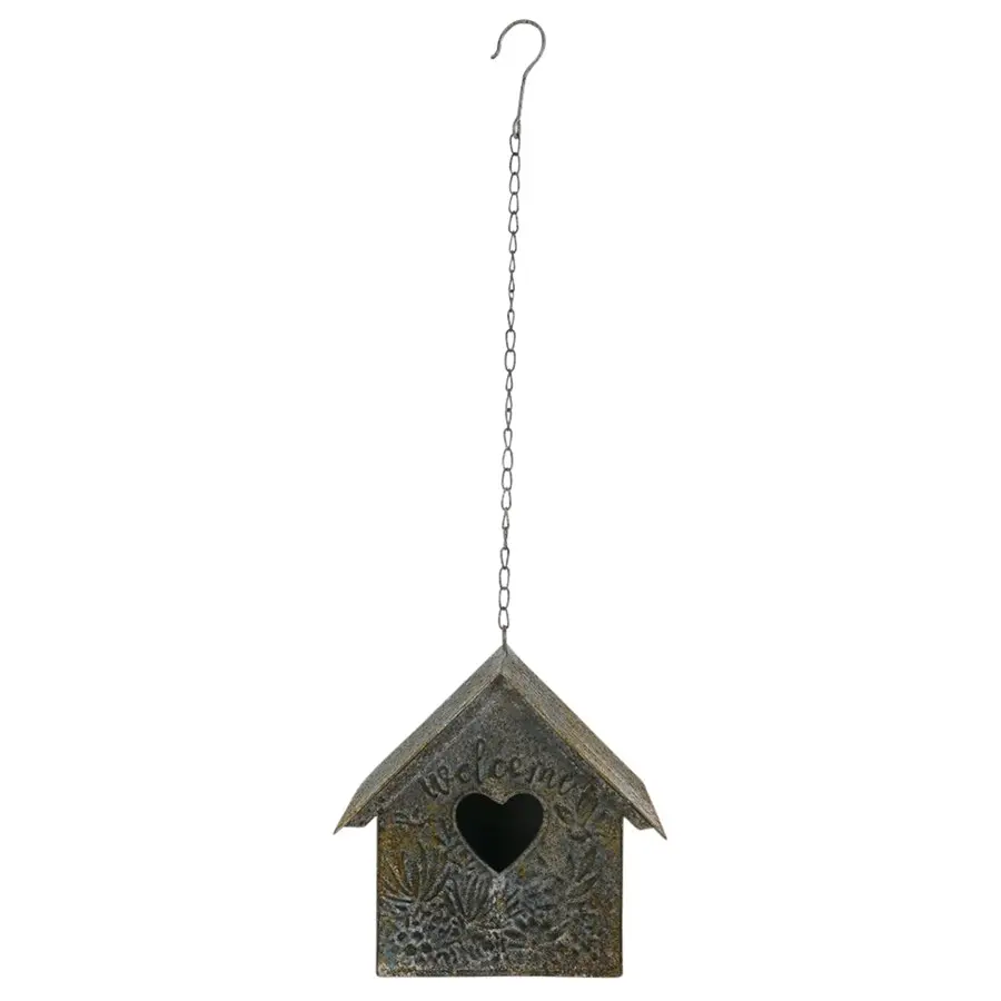 Willow & Silk 21cm Hanging Heart Birdhouse/Feeder